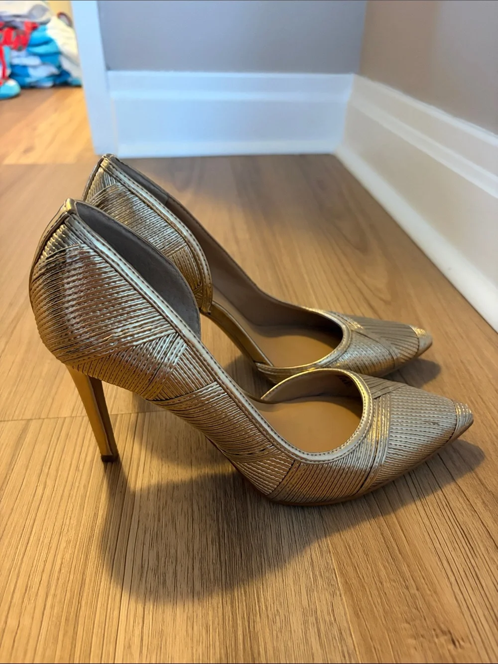 INC International Concepts Metallic Gold Pointed Toe Pumps